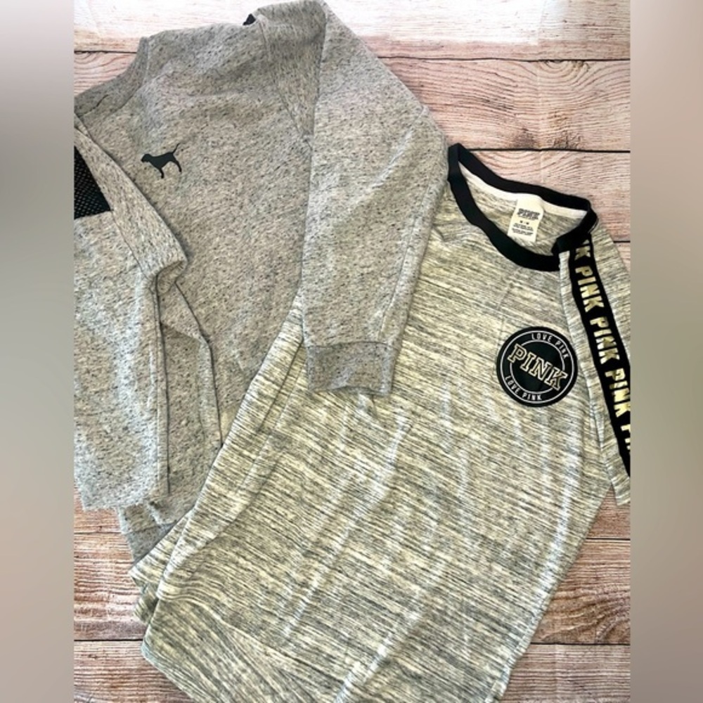 PINK VS Set Size Medium 1 Short Sleeve Tee 1 Crop Crewneck